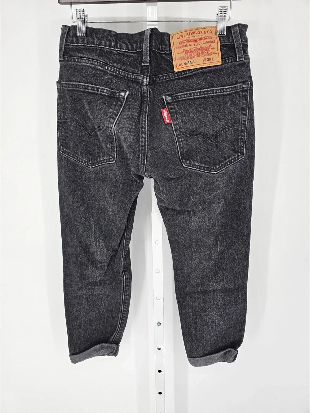 LEVI'S Hi-Ball Premium Jeans Men's W30 Slim Fit Whiskers Faded Black Vtg